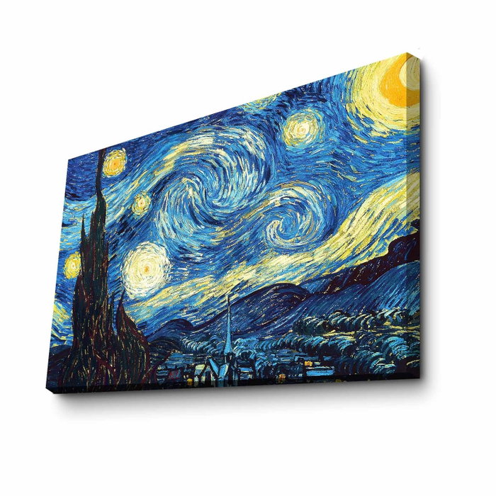 Wallity Lienzo Decorativo La noche estrellada de Vincent van Gogh 70 x 100 cm Wallity Lienzo Decorativo La noche estrellada de Vincent van Gogh 70 x 100 cm